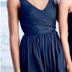 J Crew Navy Silk Chiffon Bridesmaid Cocktail Dress